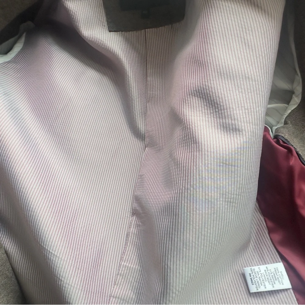 Banana Republic Tailored Fit Suit Jacket Elbow Patches Size 40S -100% Cotton